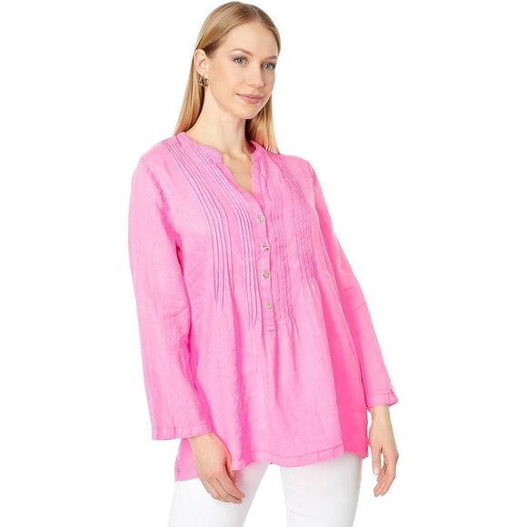 Lilly Pulitzer Tops - Lilly Pulitzer Pink Seacoast Linen Sarasota Tunic Top XL